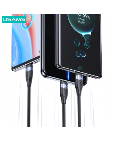 USAMS καλώδιο USB-C σε USB-C US-SJ633, 100W PD, 2m, μαύρο USAMS καλώδιο USB-C σε USB-C US-SJ633, 100W PD, 2m, μαύρο