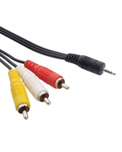 POWERTECH καλώδιο 3x RCA (M) σε jack 3.5mm (M) , 1.5m