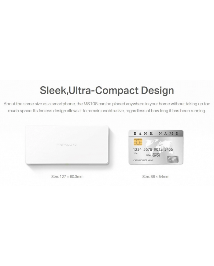 MERCUSYS Desktop Switch MS108, 8x 10/100 Mbps, Ver. 2