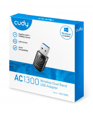 CUDY ασύρματος USB αντάπτορας δικτύου WU1300S,  1300Mbps, 2.4/5GHz
