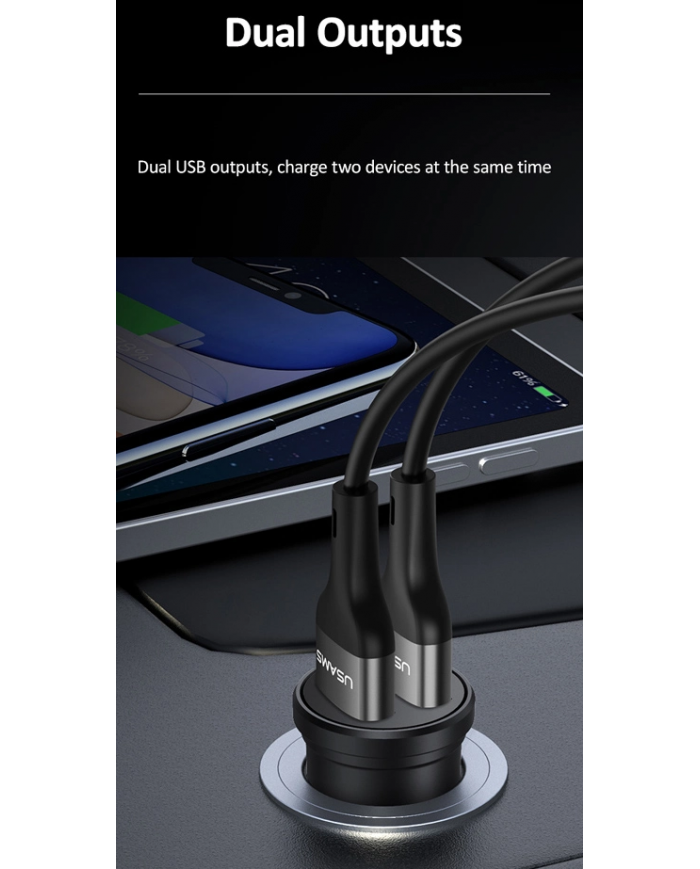 SAMS φορτιστής αυτοκινήτου C20, 2x USB, 2.4A, μαύρο