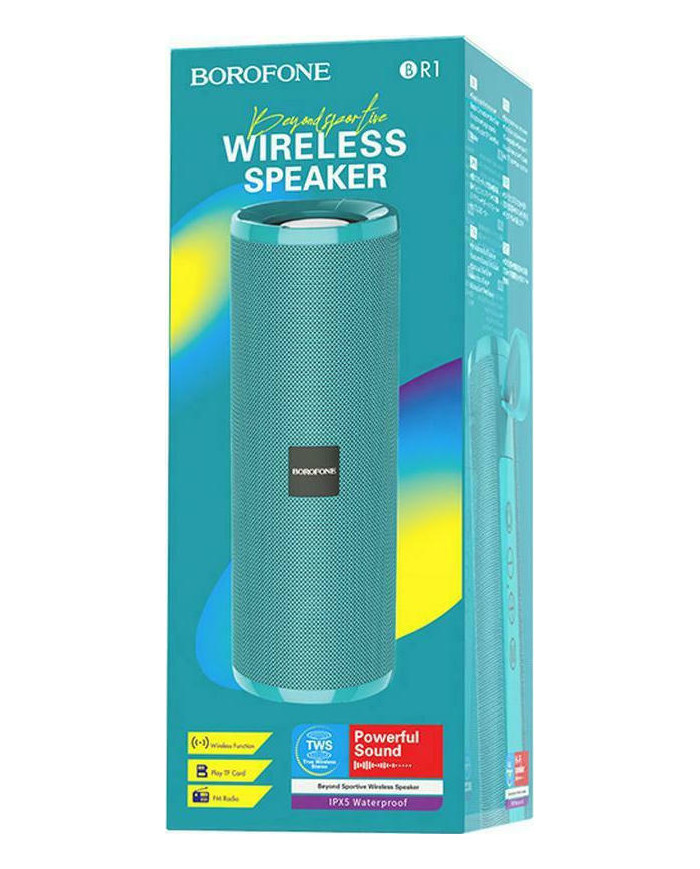 Borofone BR1 Beyond Ηχείο Bluetooth 5W με Ραδιόφωνο και 3 ώρες Λειτουργίας Turquoise