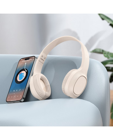 Wireless Ακουστικά Stereo Hoco W46 Charm V5.3 200mAh AUX Λευκά