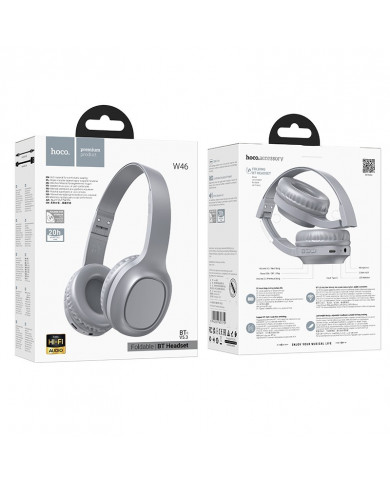Wireless Ακουστικά Stereo Hoco W46 Charm V5.3 200mAh AUX Light Blue Gray Wireless Ακουστικά Stereo Hoco W46 Charm V5.3 200mAh AUX Light Blue Gray