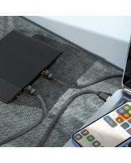 Καλώδιο Δικτύου Hoco US07 General Pure Copper Cat 6 UTP Πλακέ Καλώδιο 1Gbps 1m Μαύρο