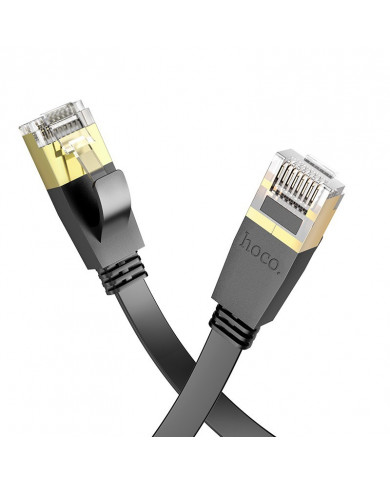 Καλώδιο Δικτύου Hoco US07 General Pure Copper Cat 6 UTP Πλακέ Καλώδιο 1Gbps 3m Μαύρο