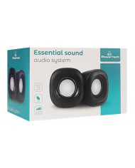 POWERTECH ηχεία Essential sound PT-844, 2x 3W, 3.5mm, μαύρα