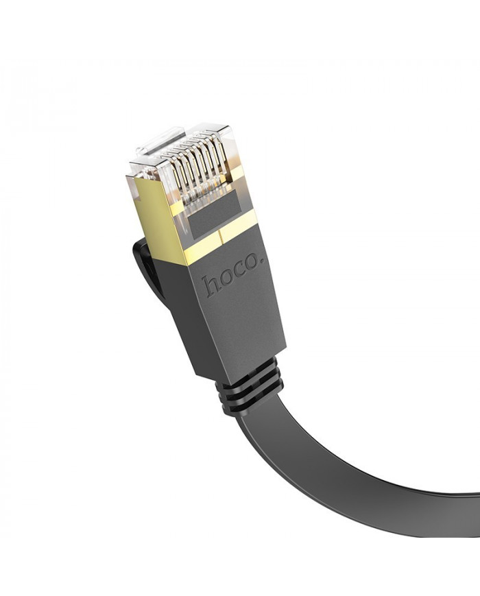 Καλώδιο Δικτύου Hoco US07 General Pure Copper Cat 6 UTP Πλακέ Καλώδιο 1Gbps 20m Μαύρο