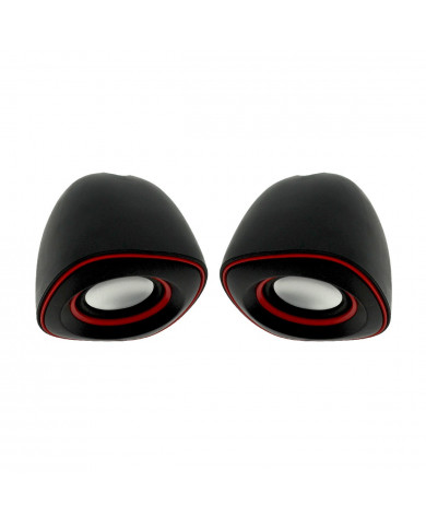 Ηχείο Stereo Multimedia Leerfei  με σύνδεση 3.5mm και USB φόρτιση, 5W Μαύρο