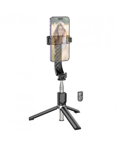 Selfie Stick Hoco K20 Prior για Συσκευές 4.5"-7.0" 70mAh Μήκος 980mm με Τηλεχειριστήριο Μαύρο