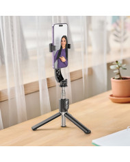 Selfie Stick Hoco K20 Prior για Συσκευές 4.5"-7.0" 70mAh Μήκος 980mm με Τηλεχειριστήριο Μαύρο