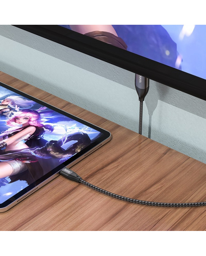 Καλώδιο σύνδεσης Hoco UA16 USB-C σε HDMI 4K 30Hz ULTRA HD 2m Γκρι Braided