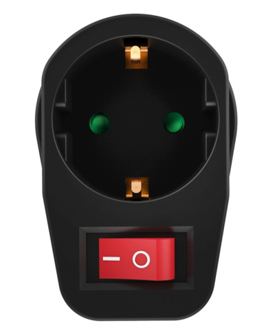 POWERTECH αντάπτορας ρεύματος PT-810, 1x schuko, 16A, μαύρος