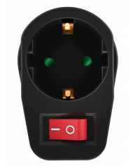 POWERTECH αντάπτορας ρεύματος PT-810, 1x schuko, 16A, μαύρος