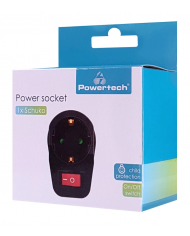 POWERTECH αντάπτορας ρεύματος PT-810, 1x schuko, 16A, μαύρος