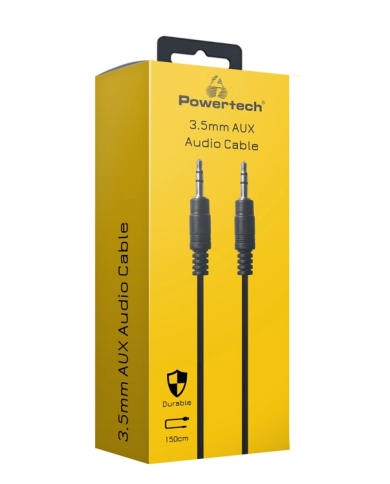 POWERTECH καλώδιο ήχου 3.5mm PTR-0145, AUX, CCS, 1.5m, μαύρο POWERTECH καλώδιο ήχου 3.5mm PTR-0145, AUX, CCS, 1.5m, μαύρο