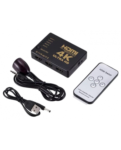 POWERTECH HDMI amplifier switch  με τηλεχειριστήριο, 5 σε 1, 4K