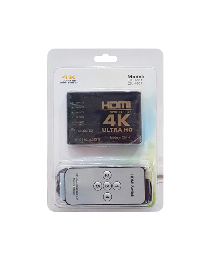 POWERTECH HDMI amplifier switch  με τηλεχειριστήριο, 5 σε 1, 4K