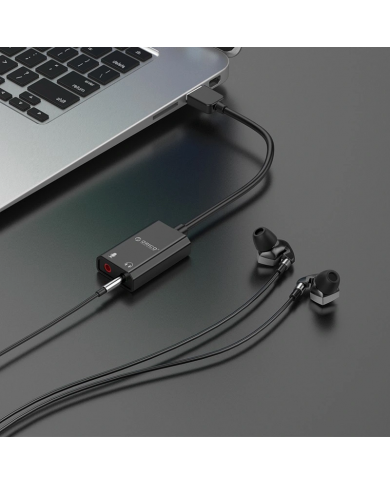 ORICO USB κάρτα ήχου SKT2, USB2.0, 2x 3.5mm, μαύρο ORICO USB κάρτα ήχου SKT2, USB2.0, 2x 3.5mm, μαύρο