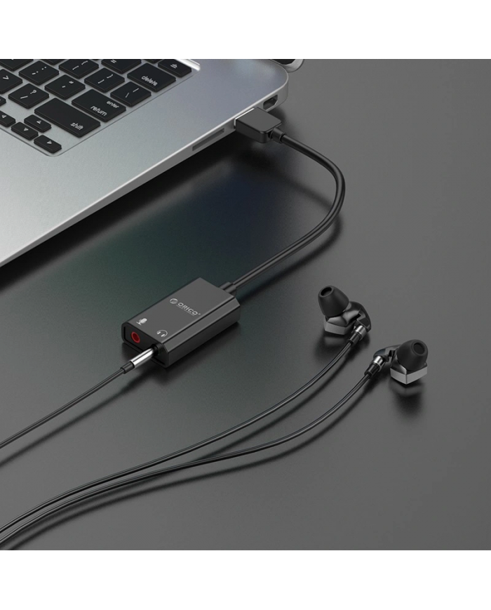 ORICO USB κάρτα ήχου SKT2, USB2.0, 2x 3.5mm, μαύρο ORICO USB κάρτα ήχου SKT2, USB2.0, 2x 3.5mm, μαύρο