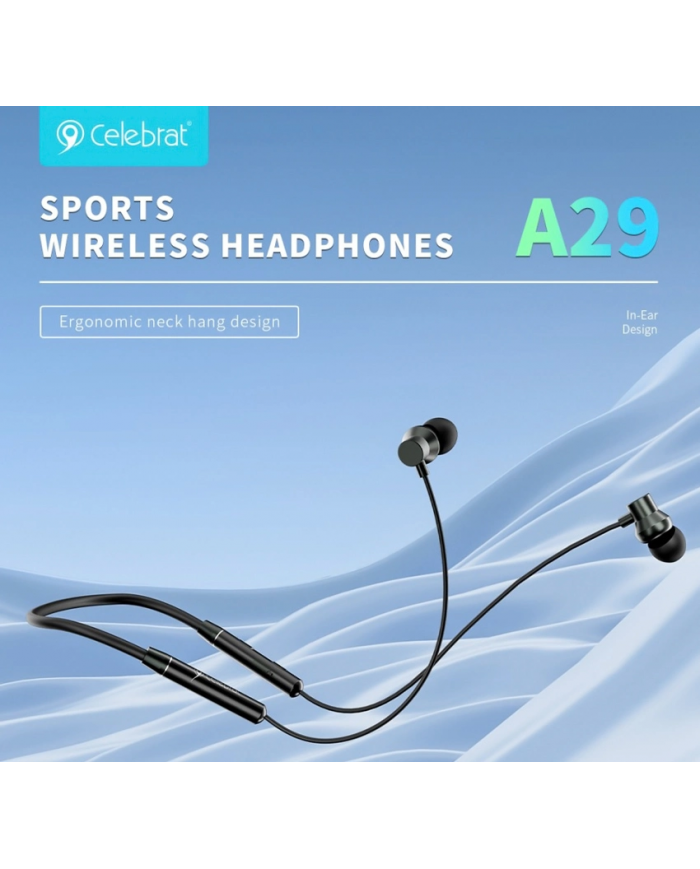 CELEBRAT earphones A29 με μαγνήτη, Bluetooth 5.3, Φ10mm, μαύρα
