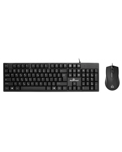 POWERTECH set ποντίκι & πληκτρολόγιο , ενσύρματο, 1000DPI, μαύρο