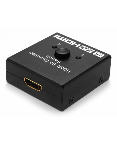 POWERTECH HDMI switch CAB-H112, 2 σε 1, 4K, bidirectional, μαύρο