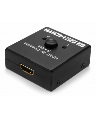 POWERTECH HDMI switch CAB-H112, 2 σε 1, 4K, bidirectional, μαύρο