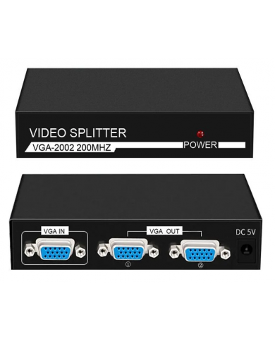 POWERTECH VGA splitter CAB-G031, 2 σε 1, 1920x1440px, μαύρο