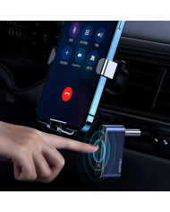 USAMS ασύρματο audio receiver  με μικρόφωνο, Bluetooth 5.0, γκρι