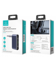 USAMS ασύρματο audio receiver  με μικρόφωνο, Bluetooth 5.0, γκρι