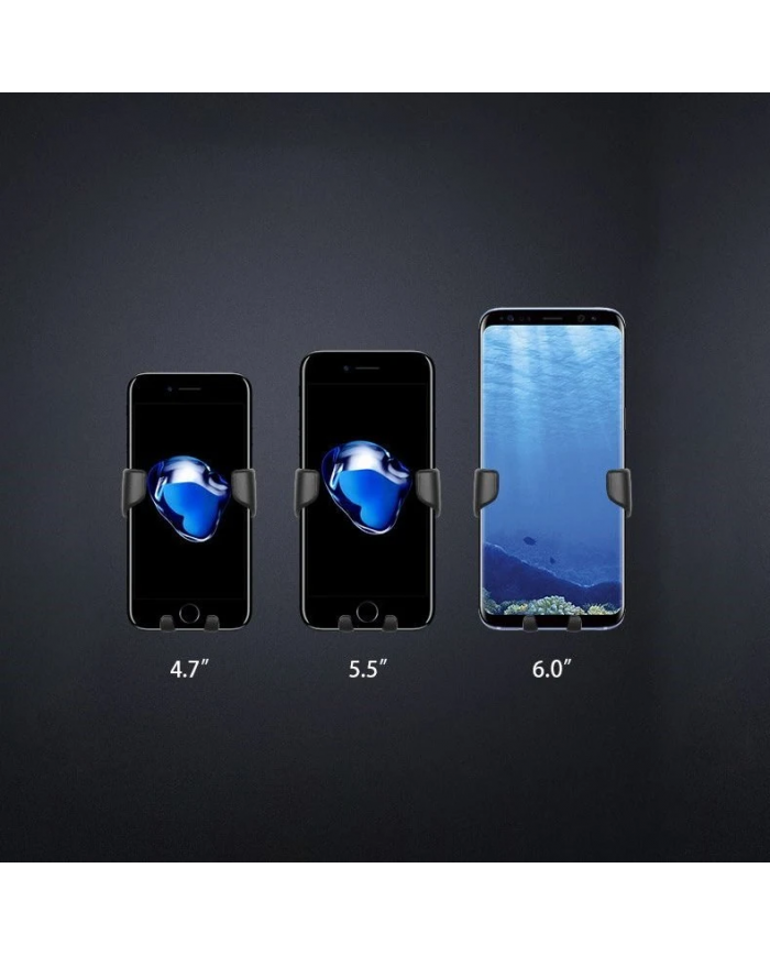 Βάση αεραγωγού αυτοκινήτου Gravity  για smartphone έως 6", μαύρη