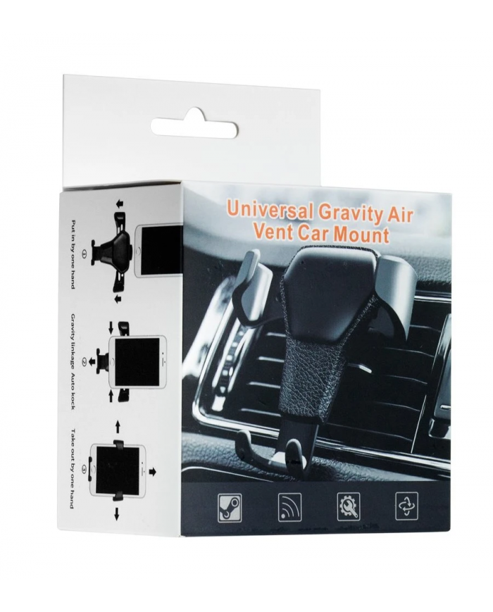 Βάση αεραγωγού αυτοκινήτου Gravity  για smartphone έως 6", μαύρη