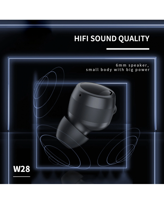 CELEBRAT earphones με θήκη φόρτισης , True Wireless, Φ6mm, μαύρα