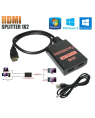 HDMI splitter , 2 σε 1, 4K/60Hz, HDR/HDCP, 50cm, μαύρο
