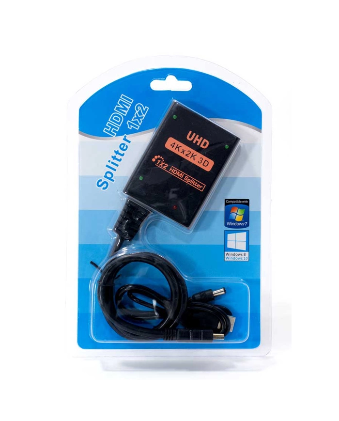 HDMI splitter , 2 σε 1, 4K/60Hz, HDR/HDCP, 50cm, μαύρο