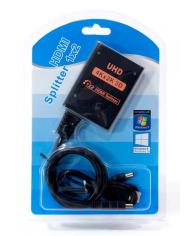 HDMI splitter , 2 σε 1, 4K/60Hz, HDR/HDCP, 50cm, μαύρο