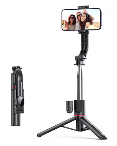 USAMS selfie stick  με τρίποδο, έως 113cm, Bluetooth, μαύρο