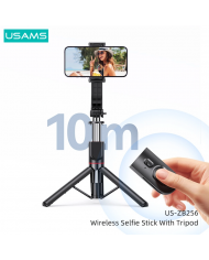 USAMS selfie stick  με τρίποδο, έως 113cm, Bluetooth, μαύρο