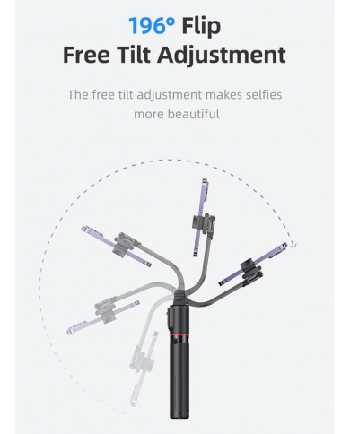 USAMS selfie stick  με τρίποδο, έως 113cm, Bluetooth, μαύρο