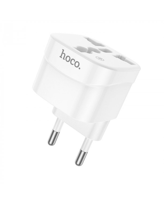 Αντάπτορας Hoco DC60 Universal (UK, 3C 3Plug, 3C 2Plug, US Plug) σε European Λευκός