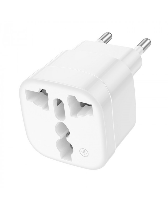 Αντάπτορας Hoco DC60 Universal (UK, 3C 3Plug, 3C 2Plug, US Plug) σε European Λευκός