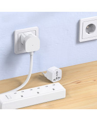 Αντάπτορας Hoco DC60 Universal (UK, 3C 3Plug, 3C 2Plug, US Plug) σε European Λευκός