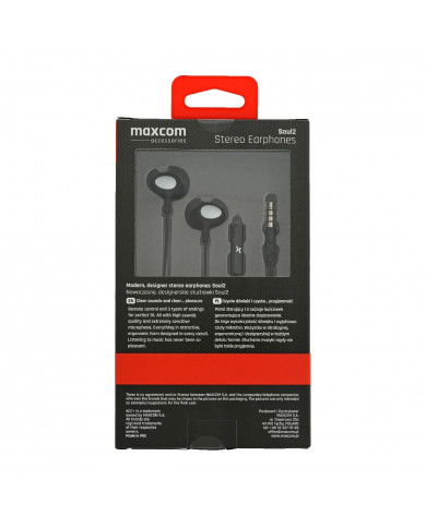 Hands Free Maxcom Soul 2 Stereo Earphones 3.5mm Μαύρα με Μικρόφωνο και Πλήκτρο Απάντησης/Σίγασης