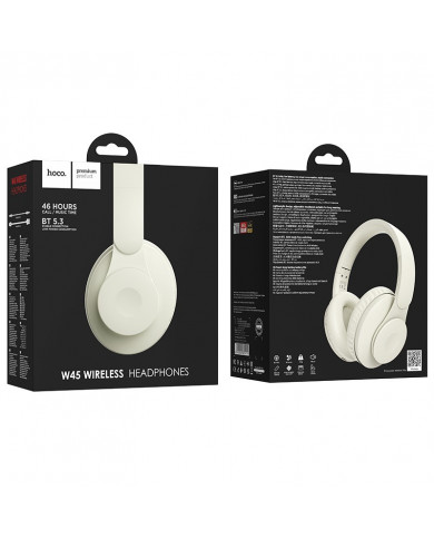 Wireless Ακουστικά Stereo Hoco W45 Enjoy V5.3 4 00mAh AUX Λευκά