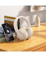 Wireless Ακουστικά Stereo Hoco W45 Enjoy V5.3 4 00mAh AUX Λευκά