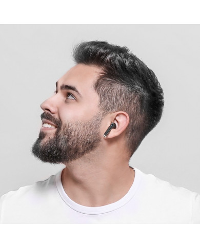 Wireless Headset Hoco EQ1 Music Guide TWS V5.3 με Πλήκτρο Ελέγχου Συμβατό με Siri και LED Ένδειξη Μαύρο