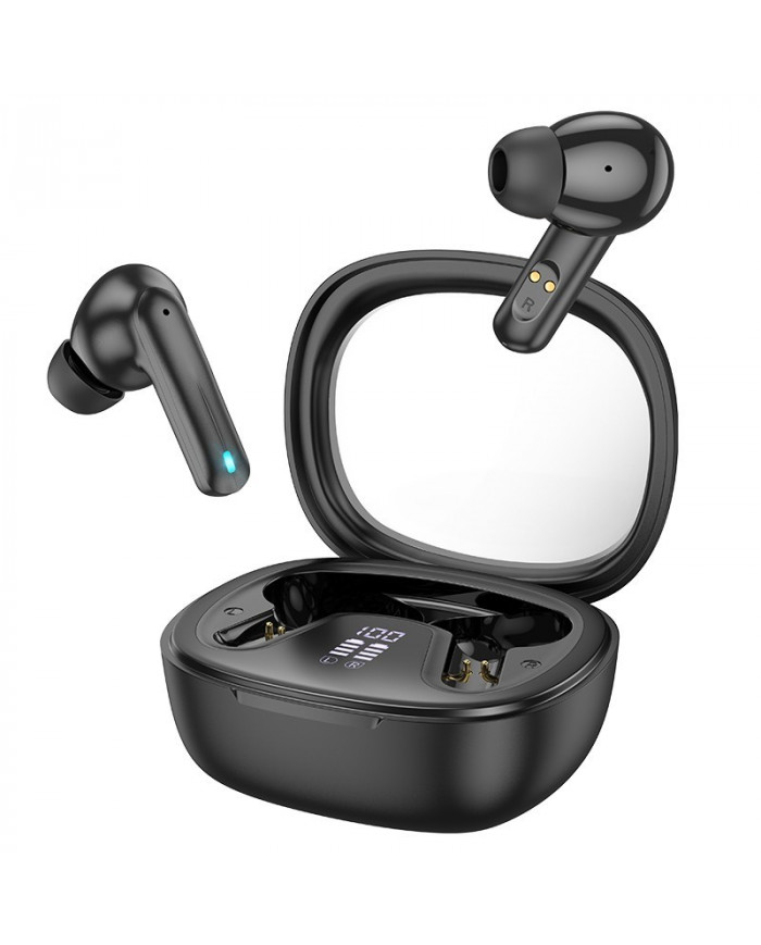 Wireless Hands Free Hoco EQ6 Shadow TWS V5.3 320mAh 7 Ώρες Λειτουργίας με LED Οθόνη και Συμβατά με Siri Μαύρα