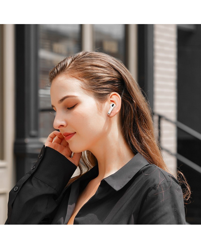 Wireless Hands Free Hoco EW58 TWS V5.3 300mAh Συμβατό με Siri και 4 Ώρες Ομιλίας Λευκά