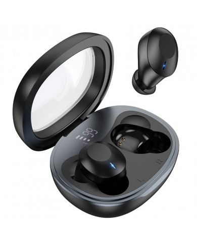 Wireless Hands Free Hoco EQ3 Smart TWS V5.3 με Πλήκτρο Ελέγχου Συμβατό με Siri και 7h Ώρες Λειτουργίας Μαύρα